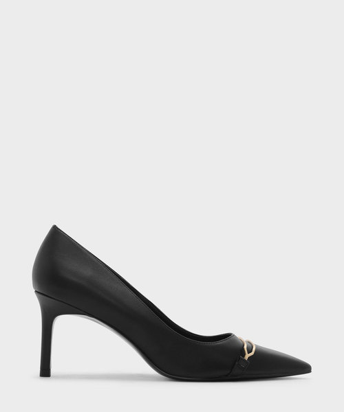 CHARLES & KEITH(チャールズ & キース)の「メタリックディテールパンプス / METALLIC DETAIL PUMPS(パンプス・レディース・レッド/ライトベージュ/ブラック・22.5cm/23.5cm/23cm/24.5cm/25cm)」の2枚目の写真