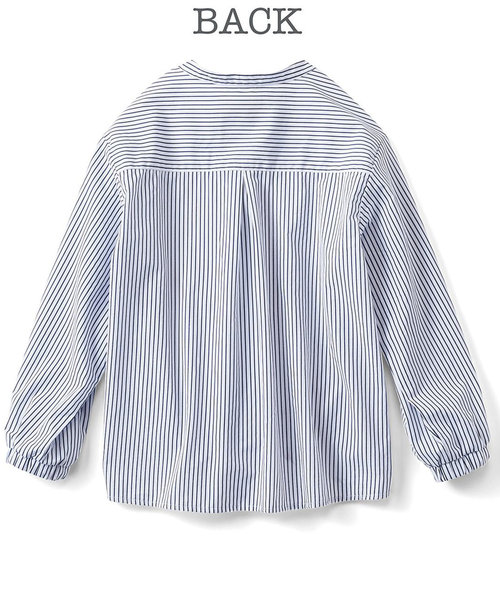 Live in comfort（リブインコンフォート）の「リブ　イン　コンフォート　ふわんとシルエットの華奢見せコットンプルオーバー（シャツ/ブラウス・レディース・ホワイト×ネイビー/オフホワイト/ピンク/ライトカーキ/ネイビー/ベージュ/ミント/ベージュ系その他・SMALL/LARGE/X-LARGE/XX-LARGE/MEDIUM/XXX-LARGE）」の19枚目の写真