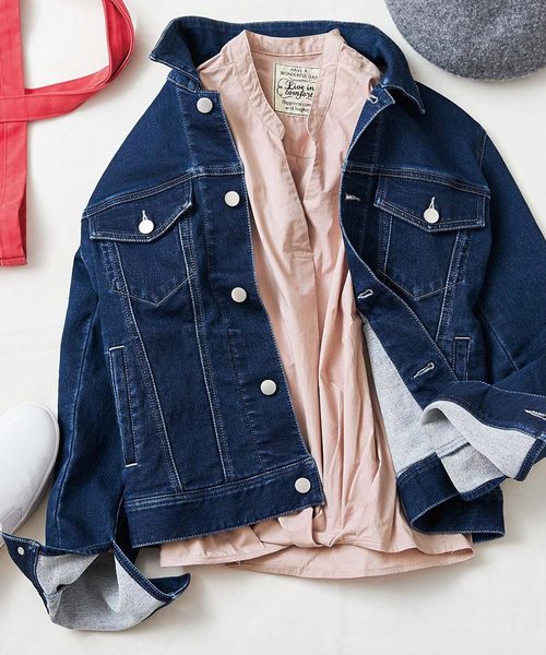 Live in comfort（リブインコンフォート）の「リブ　イン　コンフォート　ふわんとシルエットの華奢見せコットンプルオーバー（シャツ/ブラウス・レディース・ホワイト×ネイビー/オフホワイト/ピンク/ライトカーキ/ネイビー/ベージュ/ミント/ベージュ系その他・SMALL/LARGE/X-LARGE/XX-LARGE/MEDIUM/XXX-LARGE）」の18枚目の写真