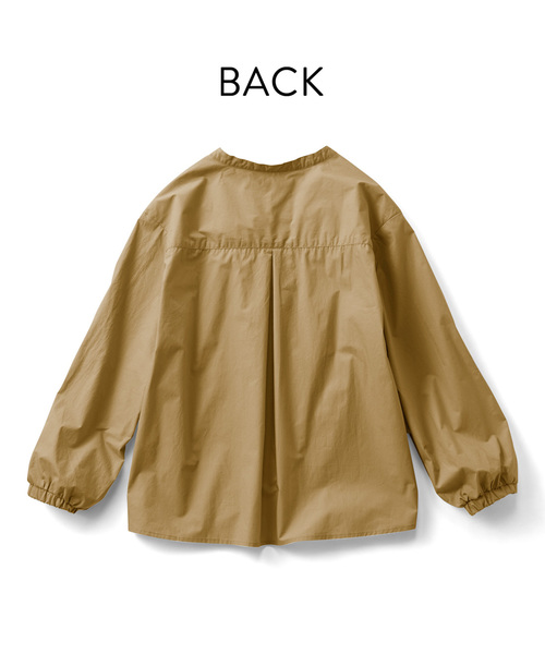 Live in comfort（リブインコンフォート）の「リブ　イン　コンフォート　ふわんとシルエットの華奢見せコットンプルオーバー（シャツ/ブラウス・レディース・ホワイト×ネイビー/オフホワイト/ピンク/ライトカーキ/ネイビー/ベージュ/ミント/ベージュ系その他・SMALL/LARGE/X-LARGE/XX-LARGE/MEDIUM/XXX-LARGE）」の12枚目の写真