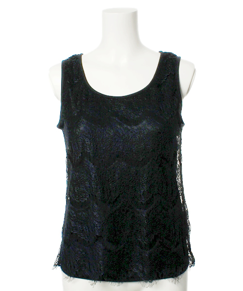 BEAMS LIGHTS Women's（ビームスライツ ウィメンズ）の「BEAMS LIGHTS / レースリバーシブル タンクトップ（タンクトップ・レディース・ホワイト/ネイビー/ブラック・36/38）」の3枚目の写真