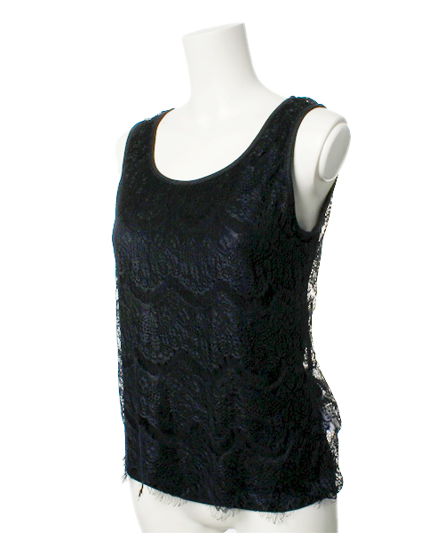 BEAMS LIGHTS Women's（ビームスライツ ウィメンズ）の「BEAMS LIGHTS / レースリバーシブル タンクトップ（タンクトップ・レディース・ホワイト/ネイビー/ブラック・36/38）」の4枚目の写真