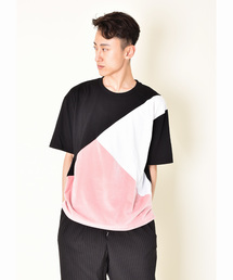 VIBGYOR Select/ ベロア切替TシャツA