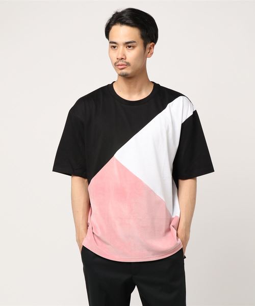 VIBGYOR(ヴィブジョー)の「VIBGYOR Select/ ベロア切替TシャツA(Tシャツ/カットソー・メンズ・ホワイト/ブラック・MEDIUM/LARGE/X-LARGE)」の6枚目の写真