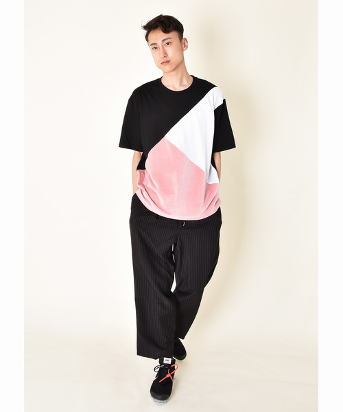 VIBGYOR(ヴィブジョー)の「VIBGYOR Select/ ベロア切替TシャツA(Tシャツ/カットソー・メンズ・ホワイト/ブラック・MEDIUM/LARGE/X-LARGE)」の7枚目の写真