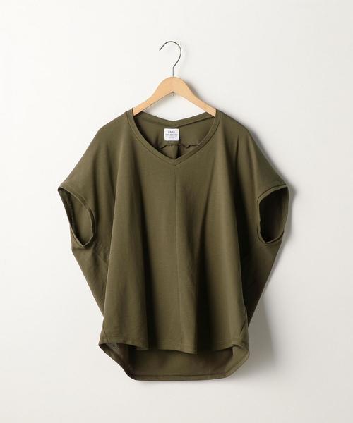 coen(コーエン)の「【新色追加・接触冷感】梨地変形Vネックカットソー(Tシャツ/カットソー・レディース・オリーブ/ホワイト/ブラック/マスタード/ライトピンク/ダークグリーン・FREE)」の7枚目の写真