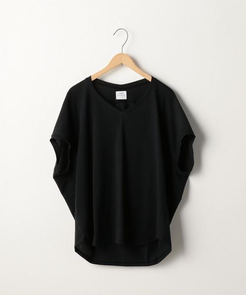 coen(コーエン)の「【新色追加・接触冷感】梨地変形Vネックカットソー(Tシャツ/カットソー・レディース・オリーブ/ホワイト/ブラック/マスタード/ライトピンク/ダークグリーン・FREE)」の21枚目の写真