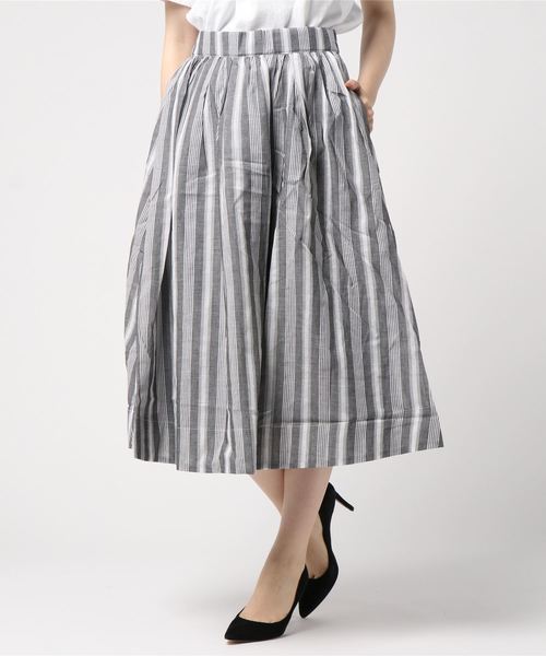 AMERICAN HOLIC（アメリカンホリック）の「・綿麻ギャザーフレアスカート＊（スカート・レディース・ベージュ/ネイビー/カーキ/その他5/ストライプ/チェック・FREE）」の21枚目の写真