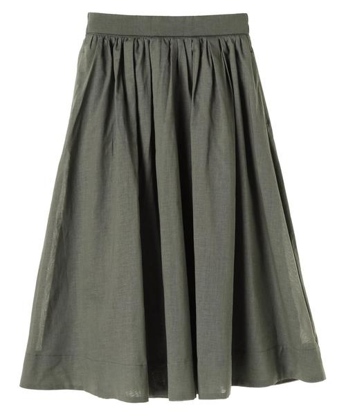 AMERICAN HOLIC（アメリカンホリック）の「・綿麻ギャザーフレアスカート＊（スカート・レディース・ベージュ/ネイビー/カーキ/その他5/ストライプ/チェック・FREE）」の8枚目の写真