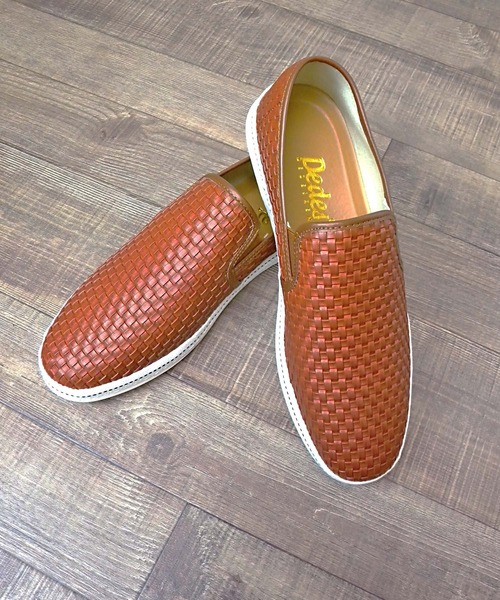 Dedes（デデス）の「Dedes / レザー編み込み風型押しスリッポン(5241)（スリッポン・メンズ・ホワイト/ブラック/ワイン/キャメル/ブラウン/ダークブラウン・44/40/41/42/43）」の4枚目の写真