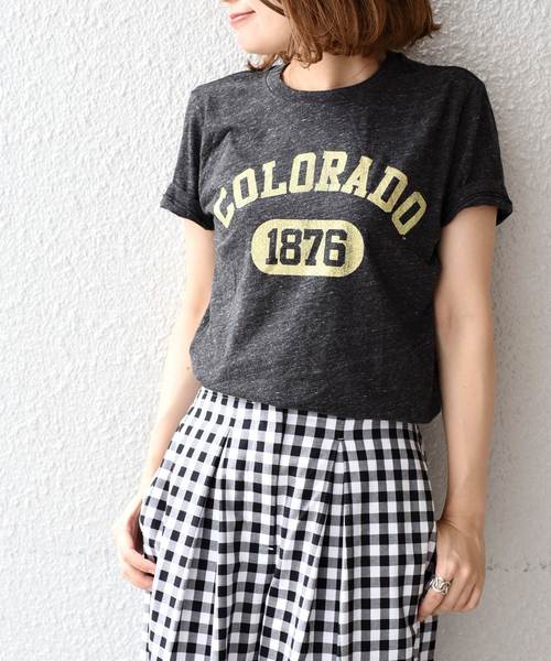 liflattie ships（リフラティ シップス）の「RETRO BRAND:カレッジプリントTEE（Tシャツ/カットソー・レディース・ライトグレー/ダークグレー・ONE SIZE）」の2枚目の写真