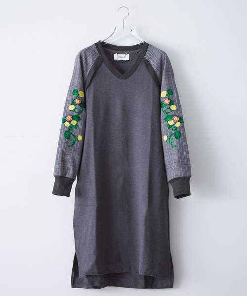 Muveil ミュベール の 期間限定 Muveil 花畑刺繍入りポンチワンピース ワンピース Wear Muveil ミュベール の 期間限定 Muveil 花畑刺繍入りポンチワンピース ワンピース Wear