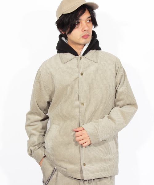 ８(eight)（エイト）の「コーデュロイ コーチジャケット ブルゾン（ブルゾン・メンズ・ブラック/ベージュ/ブラウン・MEDIUM/LARGE/X-LARGE）」の3枚目の写真