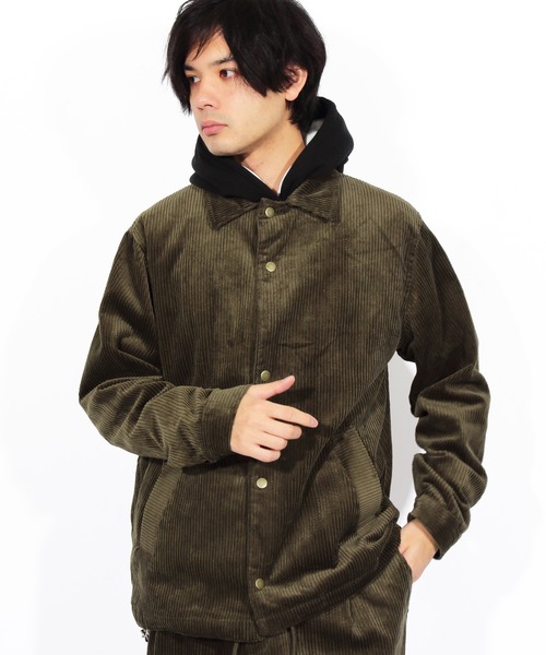 ８(eight)（エイト）の「コーデュロイ コーチジャケット ブルゾン（ブルゾン・メンズ・ブラック/ベージュ/ブラウン・MEDIUM/LARGE/X-LARGE）」の2枚目の写真