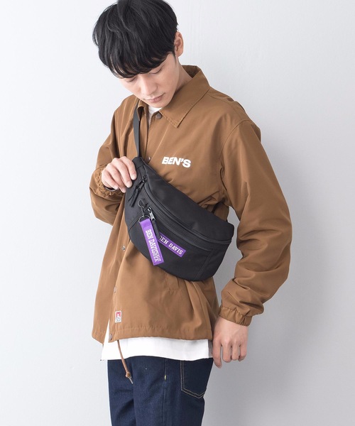 BEN DAVIS（ベンデイビス）の「【BEN DAVIS/ベンデイビス】普段遣い抜群なヘビロテデザイン ワンポイントブランドロゴ入り ユニセックスデザイン ブランドネームリボン付き ウエストバッグ（ボディバッグ/ウエストポーチ・レディース・ブラック/レッド/ピンク/スミクロ/ライトピンク/ネイビー/パープル/イエロー/ライトパープル/グリーン/レッド系その他・FREE）」の6枚目の写真