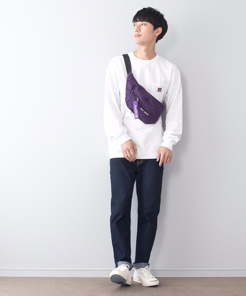 BEN DAVIS（ベンデイビス）の「【BEN DAVIS/ベンデイビス】普段遣い抜群なヘビロテデザイン ワンポイントブランドロゴ入り ユニセックスデザイン ブランドネームリボン付き ウエストバッグ（ボディバッグ/ウエストポーチ・レディース・ブラック/レッド/ピンク/スミクロ/ライトピンク/ネイビー/パープル/イエロー/ライトパープル/グリーン/レッド系その他・FREE）」の18枚目の写真