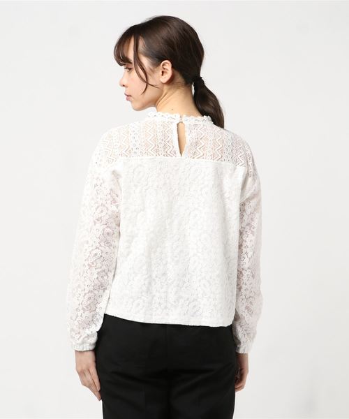 rps(アールピーエス)の「レースハイネックパッチワークブラウス(シャツ/ブラウス・レディース・オフホワイト/ブラック/グレイッシュベージュ・M)」の9枚目の写真