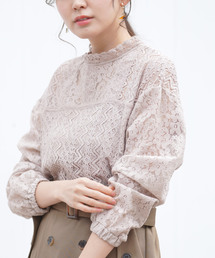 rps | レースハイネックパッチワークブラウス(シャツ/ブラウス)