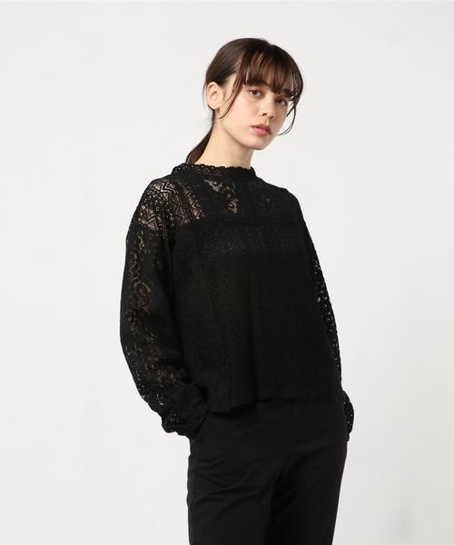 rps(アールピーエス)の「レースハイネックパッチワークブラウス(シャツ/ブラウス・レディース・オフホワイト/ブラック/グレイッシュベージュ・M)」の11枚目の写真