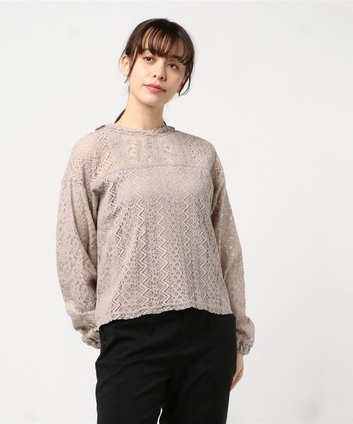 rps(アールピーエス)の「レースハイネックパッチワークブラウス(シャツ/ブラウス・レディース・オフホワイト/ブラック/グレイッシュベージュ・M)」の13枚目の写真