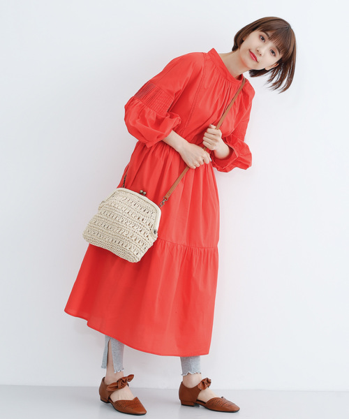 MERLOT（メルロー）の「ペーパー編みがま口ショルダーバッグ043-7601（ショルダーバッグ・レディース・ブラック/ベージュ/アイボリー・FREE）」の4枚目の写真