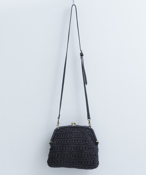 MERLOT（メルロー）の「ペーパー編みがま口ショルダーバッグ043-7601（ショルダーバッグ・レディース・ブラック/ベージュ/アイボリー・FREE）」の8枚目の写真