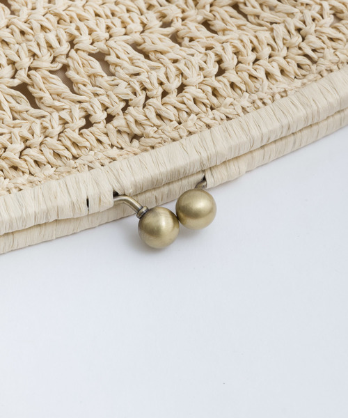 MERLOT（メルロー）の「ペーパー編みがま口ショルダーバッグ043-7601（ショルダーバッグ・レディース・ブラック/ベージュ/アイボリー・FREE）」の12枚目の写真