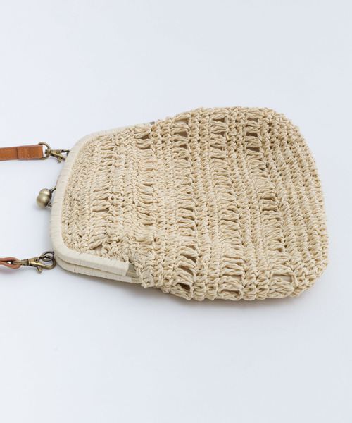 MERLOT（メルロー）の「ペーパー編みがま口ショルダーバッグ043-7601（ショルダーバッグ・レディース・ブラック/ベージュ/アイボリー・FREE）」の14枚目の写真