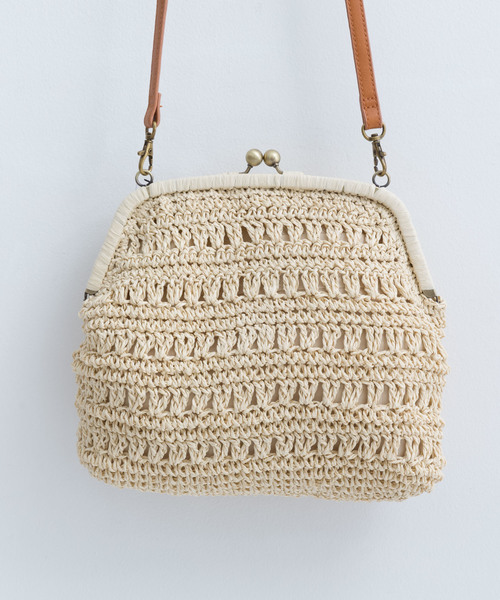 MERLOT（メルロー）の「ペーパー編みがま口ショルダーバッグ043-7601（ショルダーバッグ・レディース・ブラック/ベージュ/アイボリー・FREE）」の16枚目の写真