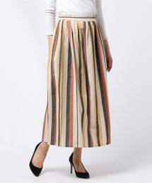 オカモト商店 / 久留米絣 ギャザー ロングスカート ＜WOMEN＞