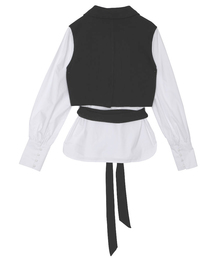 Ameri（アメリ）の「MINI JACKET DOCKING SHIRTS（シャツ/ブラウス