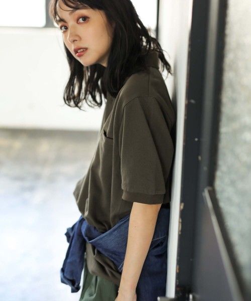 CRAFT STANDARD BOUTIQUE(クラフトスタンダードブティック)の「ポケット付鹿子カットポロシャツ●(ポロシャツ・メンズ・オフホワイト/カーキ/ネイビー/ブラック/ホワイト/ベージュ系その他/ダークネイビー/ホワイト系その他4/ブルー系その他2/グリーン/杢グレー/グレー系その他・LL/M/L)」の9枚目の写真