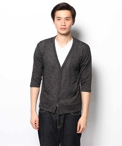 WEGO（ウィゴー）の「WEGO/スラブ杢7分袖カーディガン（カーディガン/ボレロ・メンズ・ブラック/ベージュ/ブルー/レッド・MEDIUM/LARGE）」の13枚目の写真