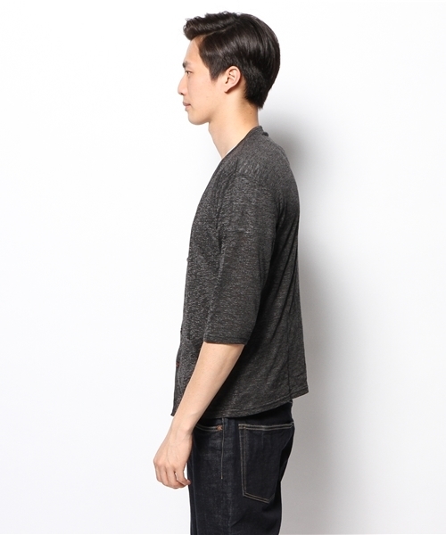 WEGO（ウィゴー）の「WEGO/スラブ杢7分袖カーディガン（カーディガン/ボレロ・メンズ・ブラック/ベージュ/ブルー/レッド・MEDIUM/LARGE）」の12枚目の写真