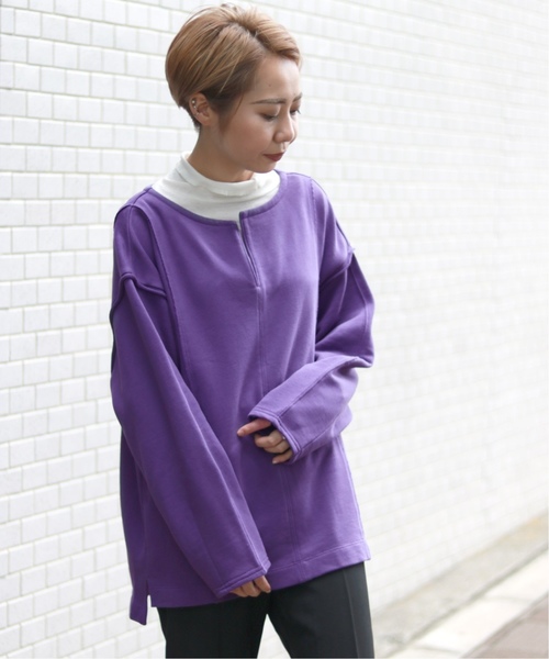 JOINT WORKS（ジョイントワークス）の「裏毛フロントスリットプルオーバー◆（スウェット・レディース・ブラック/カーキ/パープル・FREE）」の3枚目の写真