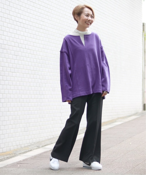 JOINT WORKS（ジョイントワークス）の「裏毛フロントスリットプルオーバー◆（スウェット・レディース・ブラック/カーキ/パープル・FREE）」の22枚目の写真