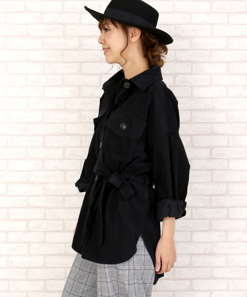 MARLENE JOBERT（マルレーヌ　ジョベル）の「コーデュロイビックシルエットジャケット（その他アウター・レディース・ブラック/ブラウン/ベージュ・M/L）」の7枚目の写真