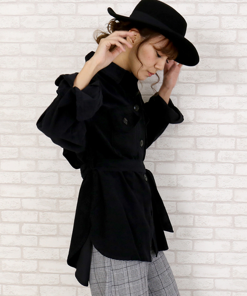 MARLENE JOBERT（マルレーヌ　ジョベル）の「コーデュロイビックシルエットジャケット（その他アウター・レディース・ブラック/ブラウン/ベージュ・M/L）」の9枚目の写真