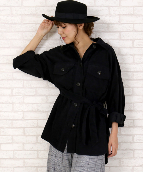 MARLENE JOBERT（マルレーヌ　ジョベル）の「コーデュロイビックシルエットジャケット（その他アウター・レディース・ブラック/ブラウン/ベージュ・M/L）」の10枚目の写真