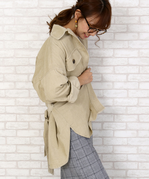 MARLENE JOBERT（マルレーヌ　ジョベル）の「コーデュロイビックシルエットジャケット（その他アウター・レディース・ブラック/ブラウン/ベージュ・M/L）」の14枚目の写真