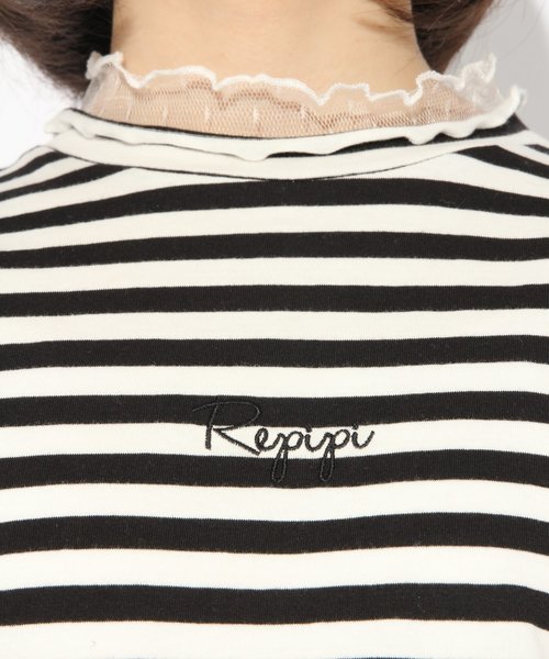 repipi armario（レピピ アルマリオ）の「プチハイメロウロングスリーブ（Tシャツ/カットソー・キッズ・その他/ホワイト/ブラック・MEDIUM/LARGE/SMALL/X-SMALL）」の6枚目の写真