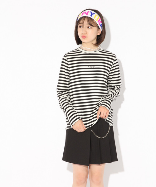 repipi armario（レピピ アルマリオ）の「プチハイメロウロングスリーブ（Tシャツ/カットソー・キッズ・その他/ホワイト/ブラック・MEDIUM/LARGE/SMALL/X-SMALL）」の4枚目の写真