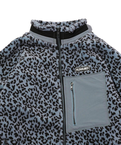 PLEASURES プレジャーズ フリース ボア ジャケット グレー 豹柄 PLEASURES（プレジャー）の「＜PLEASURES＞ WILD SHERPA JACKET