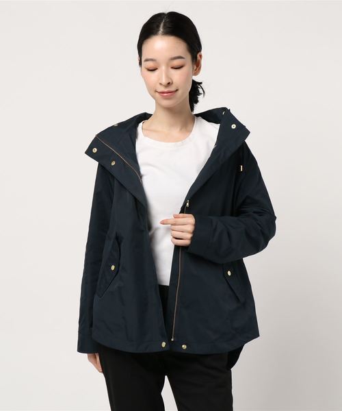 INTERPLANET（インタープラネット）の「マイクロピーチクロスフード付ショートコート（マウンテンパーカー・レディース・ベージュ/ネイビー/カーキ・FREE）」の8枚目の写真