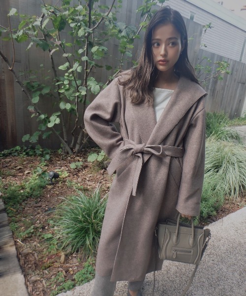 TRUNC（トランクエイティーエイト）の「Hooded DoubleFace Coat（その他アウター・レディース・アイボリー/ピンク/ブラウン・SMALL/MEDIUM）」の2枚目の写真