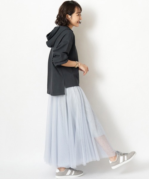 STYLEBLOCK(スタイルブロック)の「ダブルチュールボリュームロングスカート(スカート)」|ライトブルー