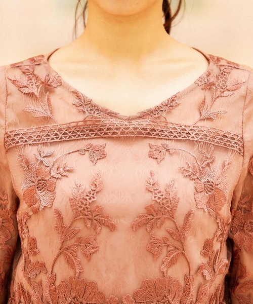 レースセットアップ結婚式ワイドパンツドレス（パンツドレス）｜Fashion Letter（ファッションレター）