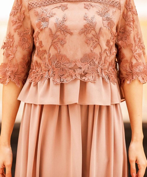 レースセットアップ結婚式ワイドパンツドレス（パンツドレス）｜Fashion Letter（ファッションレター）