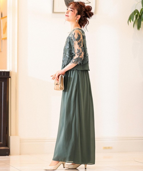 レースセットアップ結婚式ワイドパンツドレス（パンツドレス）｜Fashion Letter（ファッションレター）