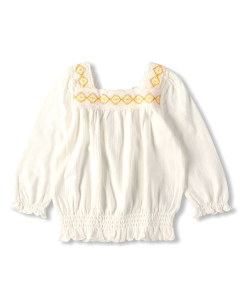 BRANSHES(ブランシェス)の「刺繍長袖トップス(Tシャツ/カットソー・キッズ・オフホワイト/ブラック・150cm/120cm/140cm/100cm/110cm/80cm/90cm/130cm)」の1枚目の写真